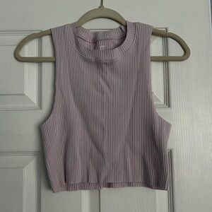 Lilac Ribbed Crop Top